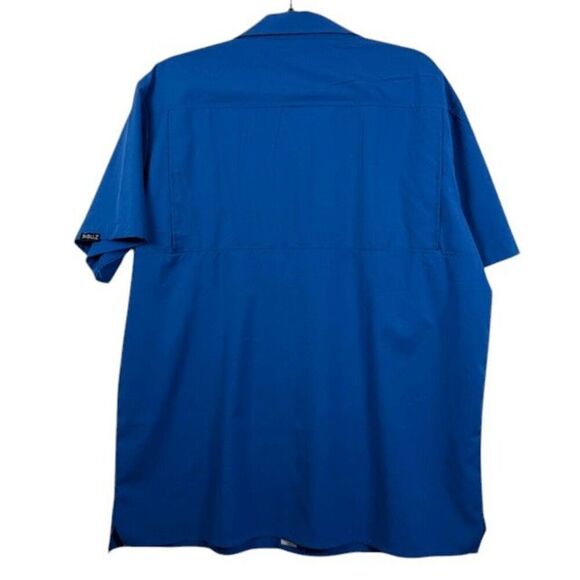 GILLZ Deep Sea UPF 30+ Men's Blue Button Front Short Sleeve Shirt Size Large - Picture 4 of 9